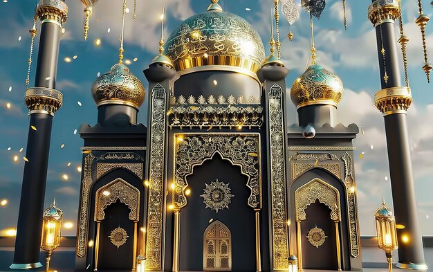 Piękny luksusowy meczet 3D