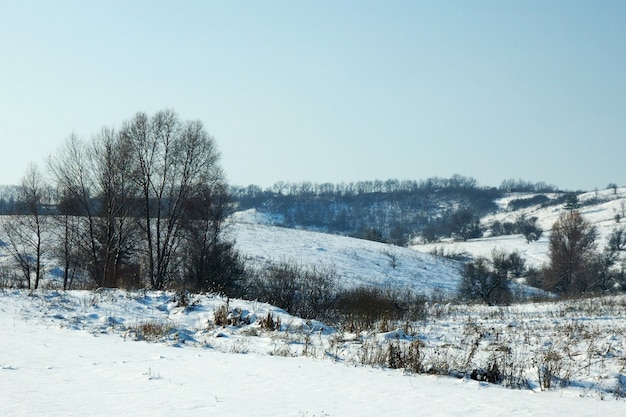 Piękny malowniczy zimowy krajobraz
