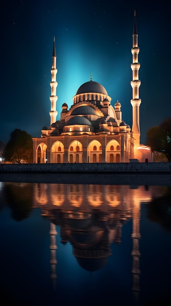 Piękny meczet w nocy