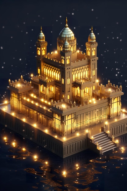 Piękny model meczetu 3D