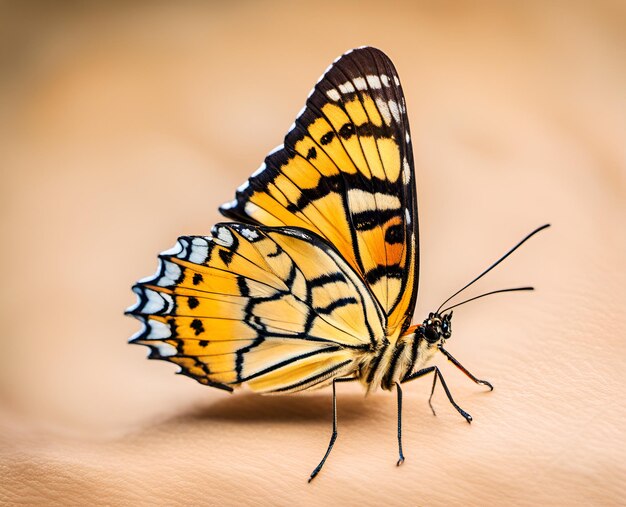 Piękny motyl na beżowym tle