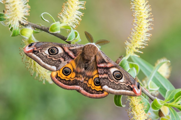 Piękny motyl siedzi na gałęzi