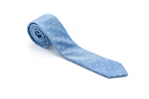 piękny niebieski krawat na białym tle