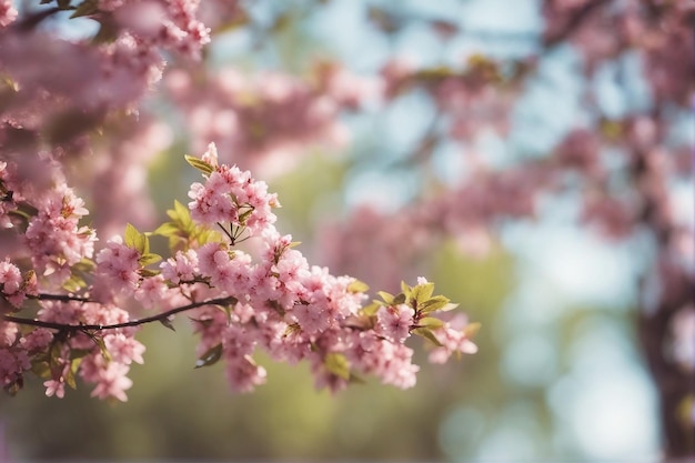 Piękny niewyraźny naturalny obraz tła wiosennego lata dla prezentacji produktów Nieostre drzewo