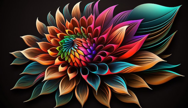 Piękny nowoczesny kolorowy wzór kwiatowy. Kwiatowy sztandar do druku, kreatywny projekt. Streszczenie przepływu