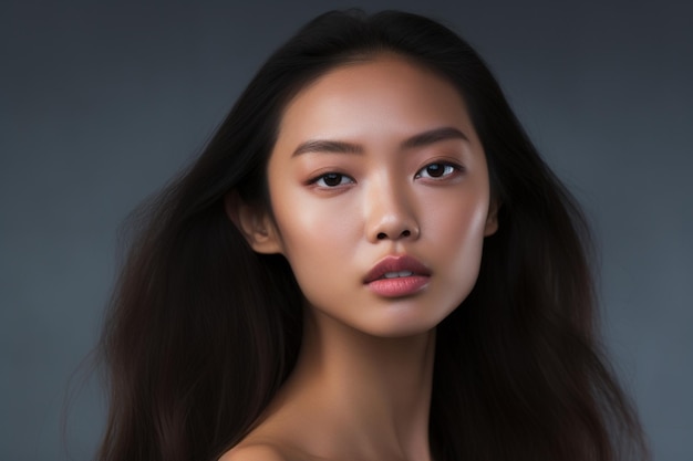 Zdjęcie piękny obraz młodej azjatyckiej kobiety z piękną skórą