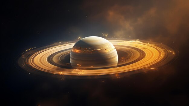 Piękny obraz Saturna w kosmosie Generative Ai