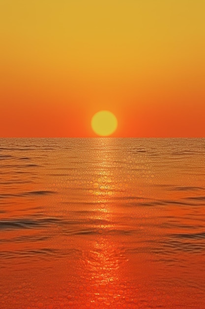 Zdjęcie piękny pejzaż morski w generatywnej golden hour ai