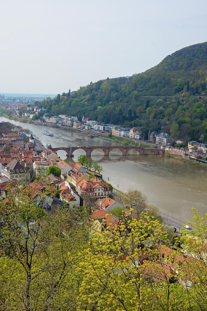 Piękny pejzaż na ulicach miasta Heidelberg Europa w Niemczech