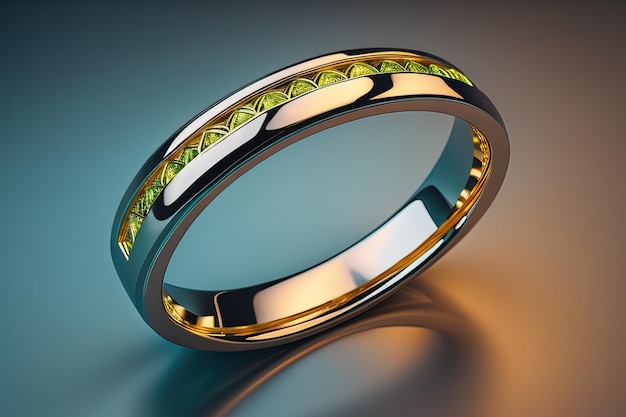 Zdjęcie piękny pierścionek ślubny złoty pierścień z diamentami generatywny ai