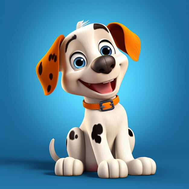 Piękny pies z kreskówki 3D realistyczne zwierzę 3D