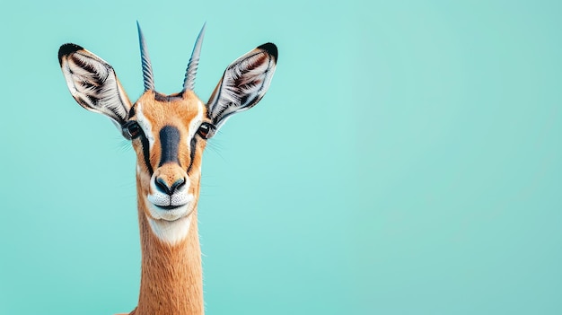 Piękny portret gerenuka, antylopy o długiej szyi znajdującej się na sawanach Afryki Wschodniej