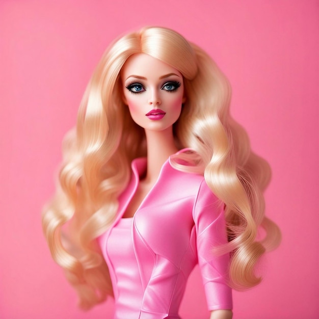 Piękny portret lalki Barbie w kinie