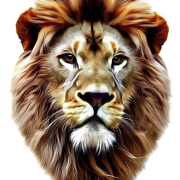 Zdjęcie piękny portret lwa ai wektor sztuki cyfrowej ilustracji