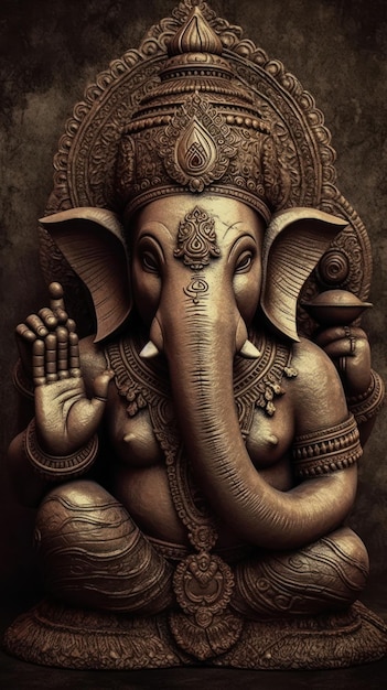 Piękny posąg ganesha na tapetę telefonu komórkowego ganesha wallpaper ai generatywny