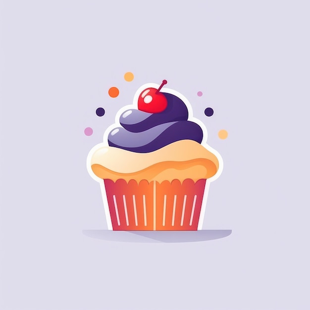 Piękny projekt ilustracji do cupcake'a