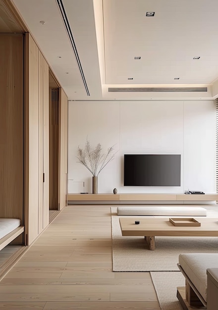 piękny projekt wnętrz w minimalistycznym japońskim stylu