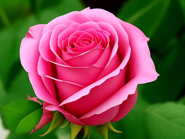 Piękny różowy Pół pączka róży