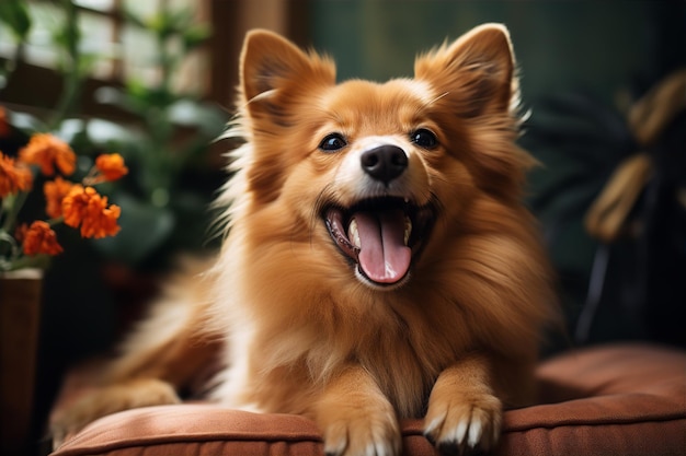 Piękny, słodki, puszysty portret czystej rasy psa