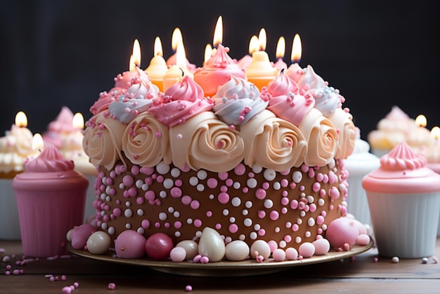 Piękny tort urodzinowy
