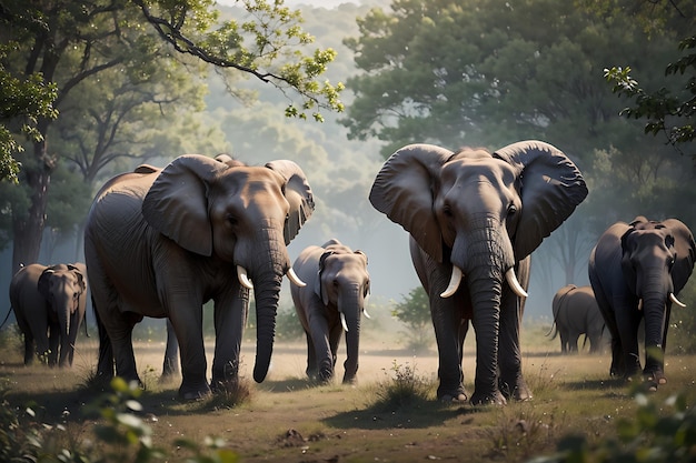 Piękny ujęcie afrykańskiego słonia idącego