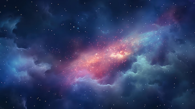 Piękny widok galaktyki niebo futurystyczna przestrzeń tła tapety generatywnej ai