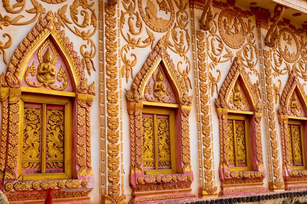 Piękny widok na buddyjską świątynię znajdującą się w Vientiane Laos