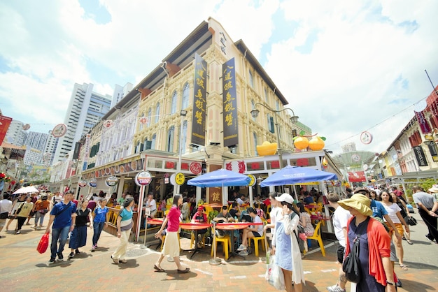 Piękny Widok Na Chinatown W Singapurze