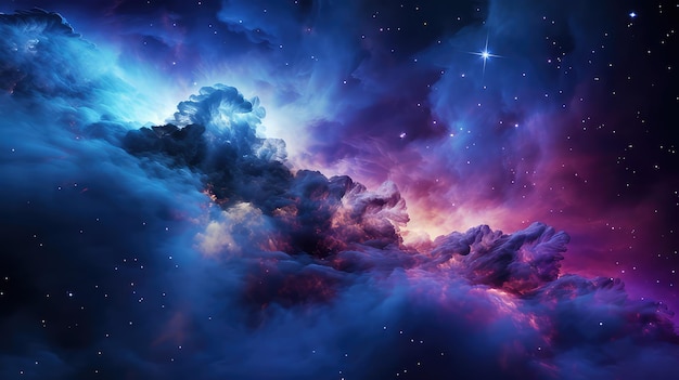 Piękny widok na galaktykę niebo futurystyczne abstrakcyjne tło z gwiazdami na tapetę generatywną ai