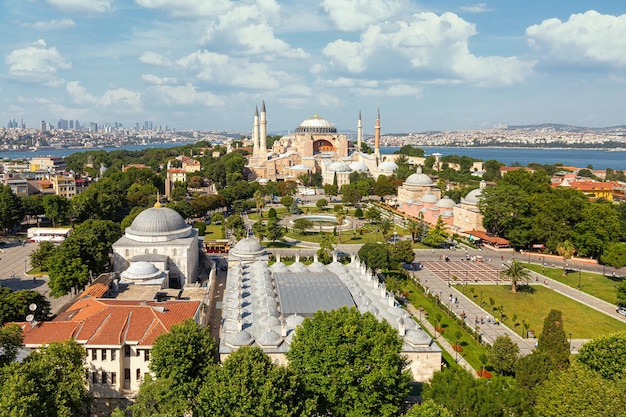 Zdjęcie piękny widok na hagia sophia w stambule