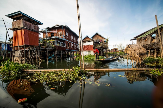 Piękny widok na jezioro Inle Myanmar