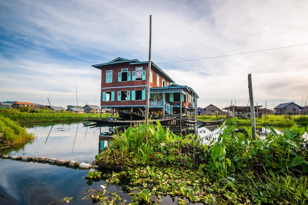 Piękny widok na jezioro Inle Myanmar