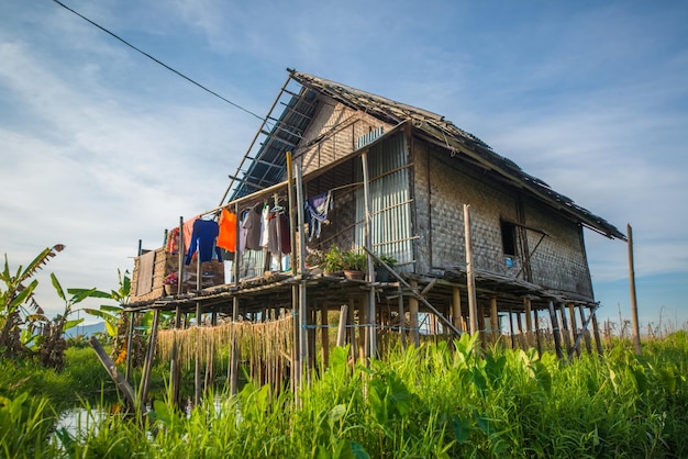 Piękny widok na jezioro Inle Myanmar