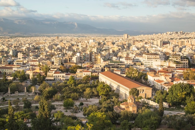 Piękny widok na krajobraz Aten, Grecja