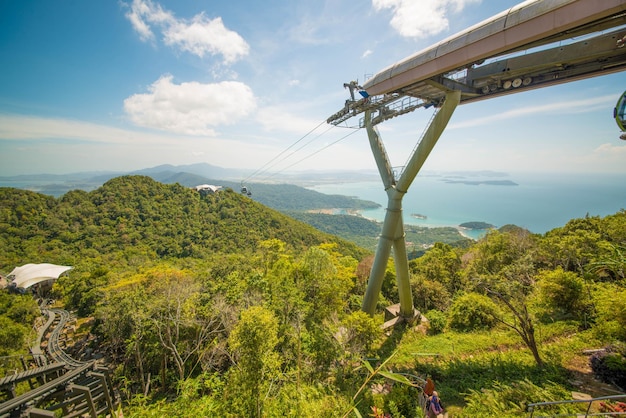 Piękny widok na Langkawi Sky Bridge w Malezji