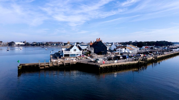 Piękny widok na Mudeford Quay w pobliżu Bournemouth w Christchurch w Wielkiej Brytanii