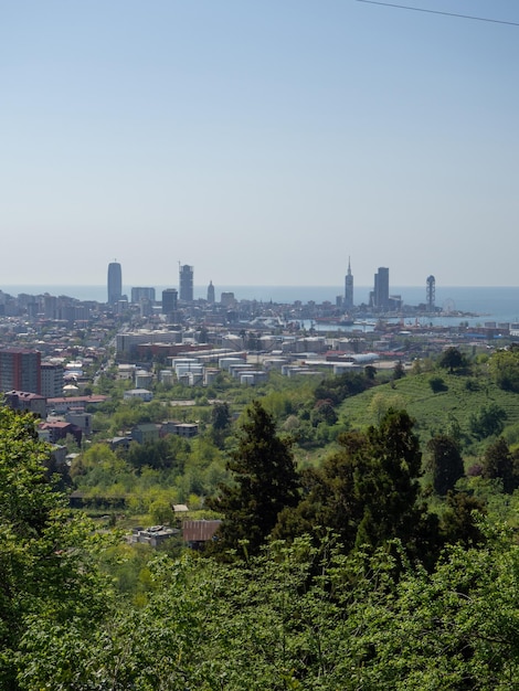 Piękny widok na nowoczesne miasto Batumi Gruzja Nadmorskie miasto Widok z góry