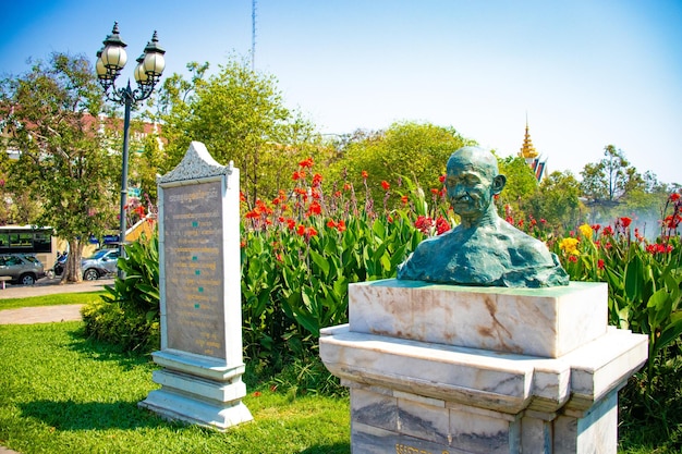 Piękny Widok Na Panoramę Miasta Phnom Penh W Kambodży