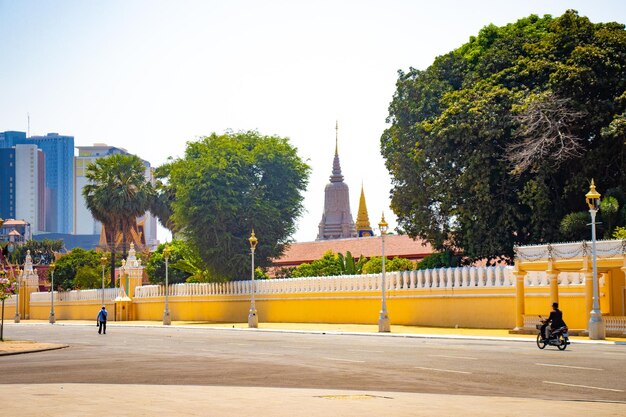 Piękny Widok Na Panoramę Miasta Phnom Penh W Kambodży