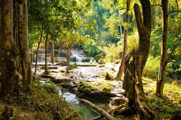 Piękny widok na panoramę miasta Vientiane położonego w Laosie