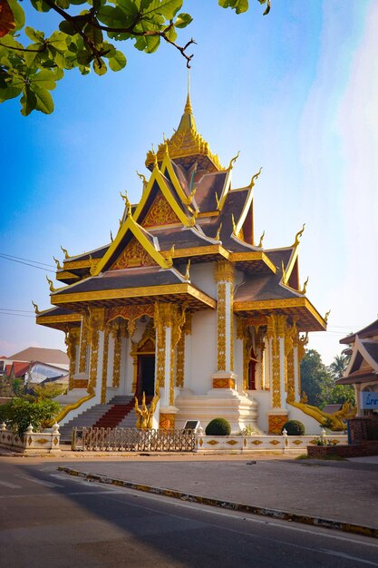 Piękny widok na panoramę miasta Vientiane w Laosie