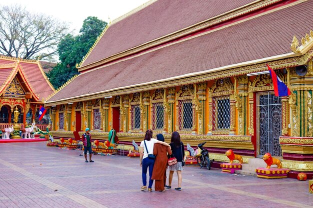 Piękny widok na panoramę miasta Vientiane w Laosie