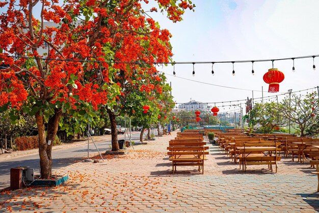 Piękny widok na panoramę miasta Vientiane w Laosie