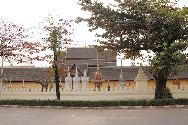 Piękny widok na panoramę miasta Vientiane w Laosie