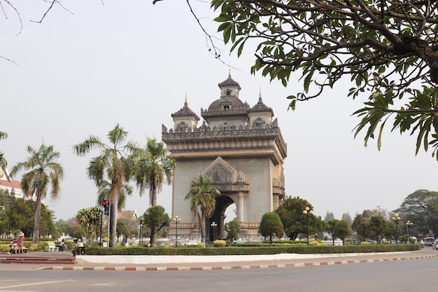 Piękny widok na panoramę miasta Vientiane w Laosie