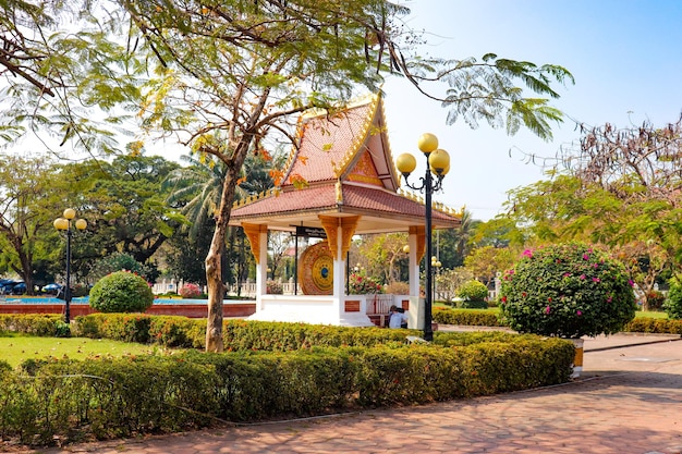 Piękny Widok Na Panoramę Miasta Vientiane W Laosie