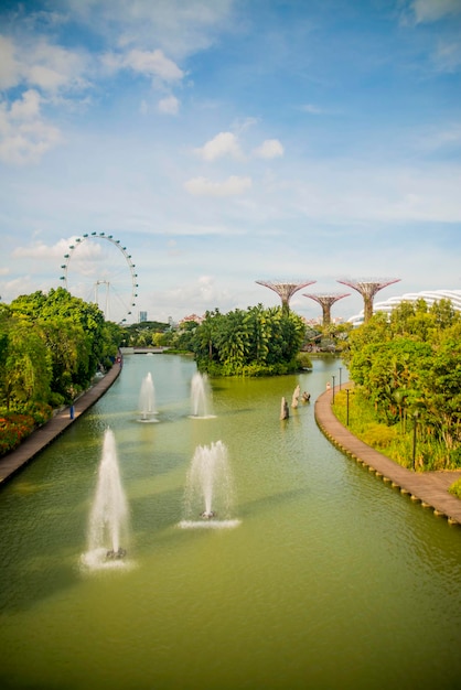 Piękny Widok Na Panoramę Singapuru