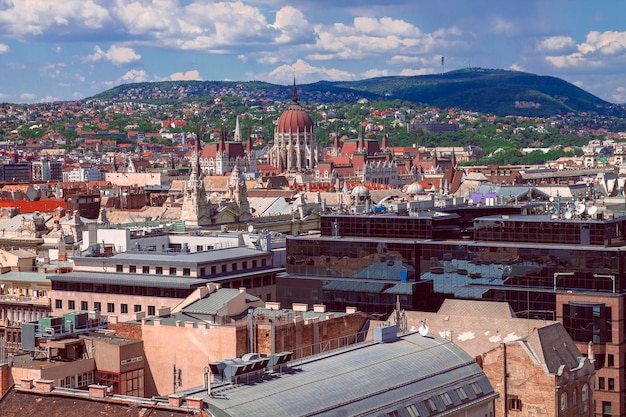 Piękny Widok Na Parlament Nad Dunajem W Budapeszcie Węgry