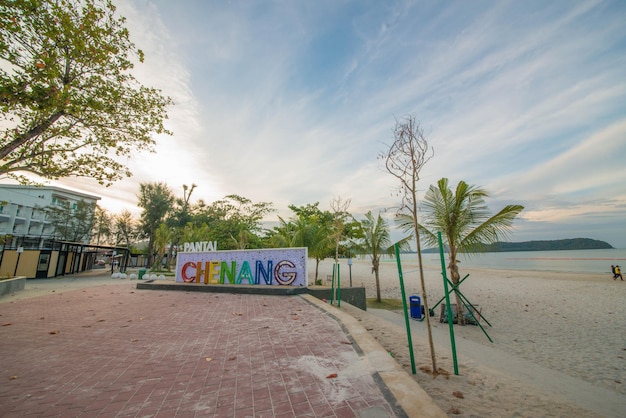 Piękny widok na plażę Pantai Cenang Langkawi Malezja