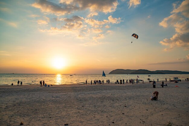 Piękny Widok Na Plażę Pantai Cenang W Langkawi Malezja